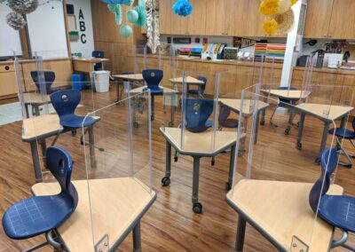 Classroom desks sneeze shield bio-protective barriers for students and teachers